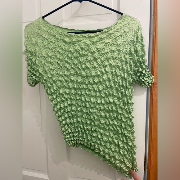 Vintage lime green popcorn shirt - Picture 2 of 3